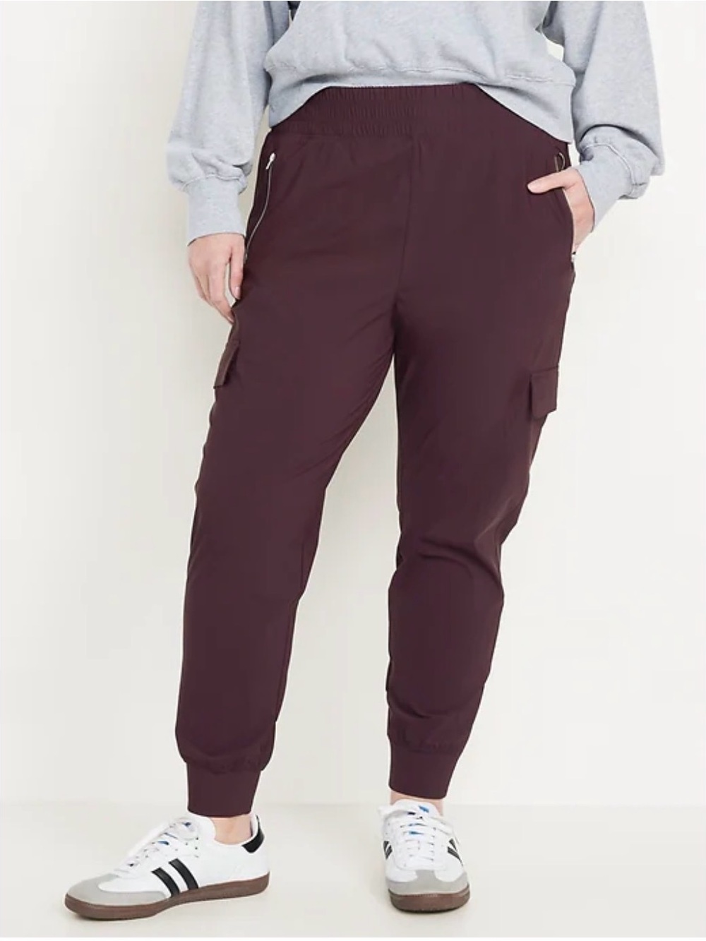 Old Navy Sleektech Women's Maroon Cargo Jogger Pants